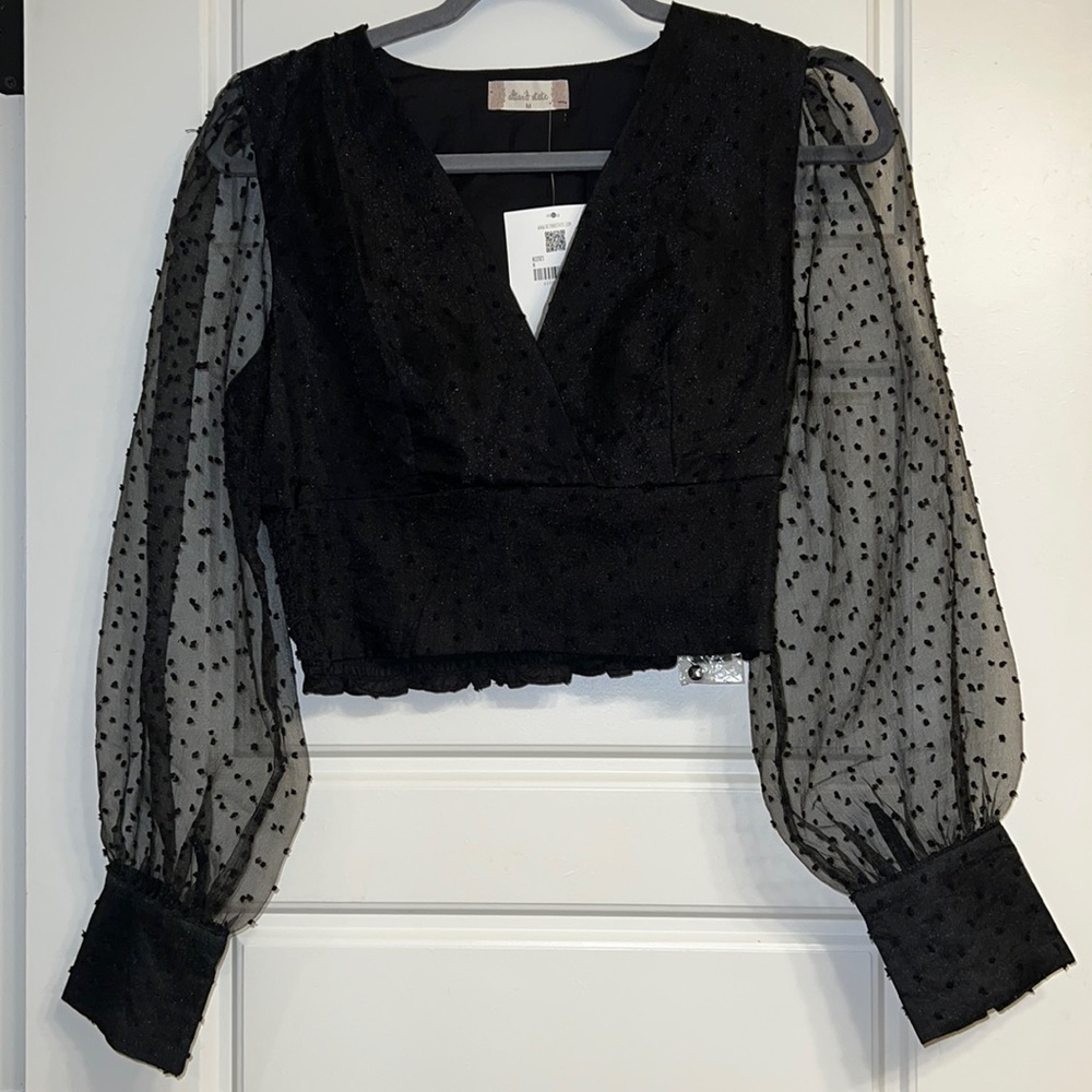 Altar’d State Black Cropped Blouse